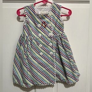 18 Month “G” Monogrammed‎ Stripe Girls Outfit